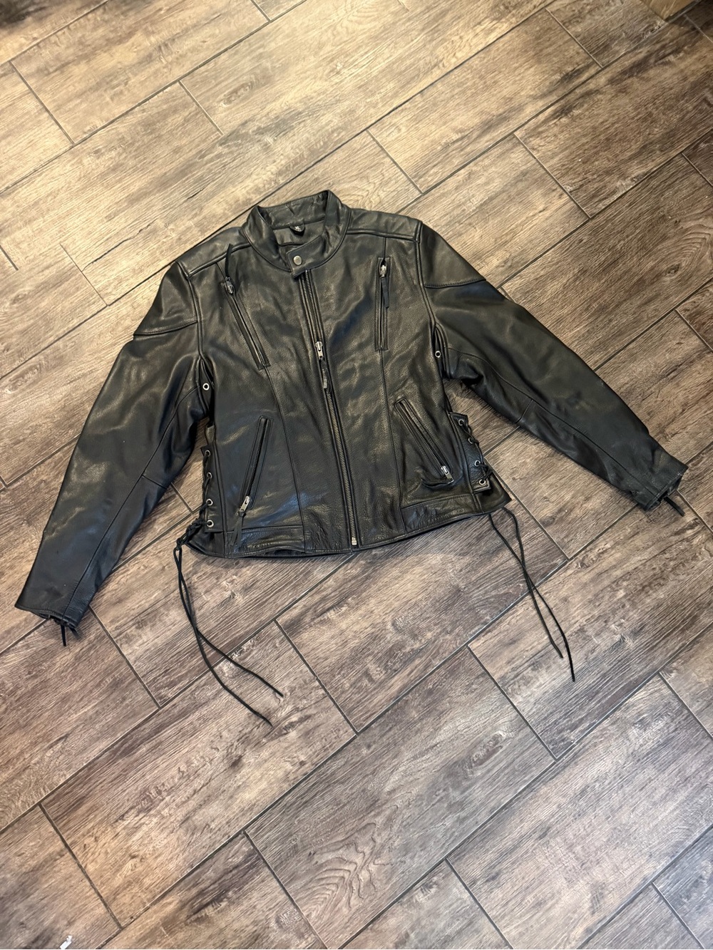 First Genuine leather 90s motorcycle Biker padded jacket Women's size XL